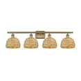 thumbnail image 1 of Innovations Lighting 516-4W-BB-RBD-8-NAT Woven Rattan 4 Light 38" Wide Vanity Light -, 1 of 7