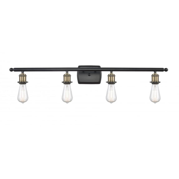 Innovations Lighting 516-4W-BAB Bare Bulb 4 Light 36" Wide Bathroom Vanity Light - Black