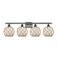 thumbnail image 1 of Innovations Lighting 516-4W-BK-G121-8RB Farmhouse Rope 4 Light 36" Wide Bathroom Vanity, 1 of 2