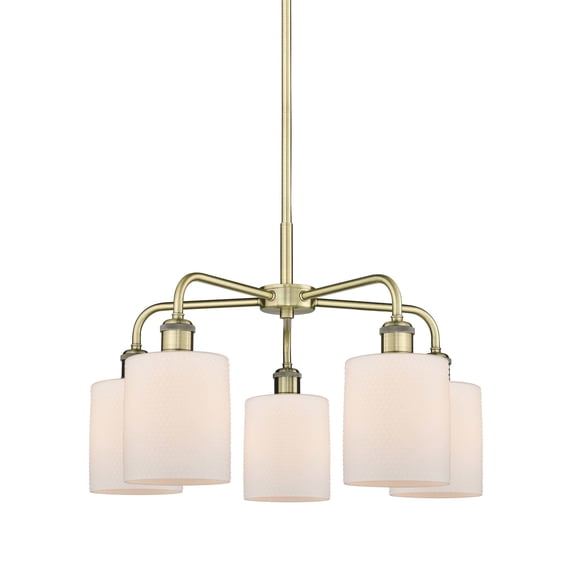 Innovations Lighting 516-5CR-AB-G111 Cobbleskill 5 Light 23" Wide Chandelier - White