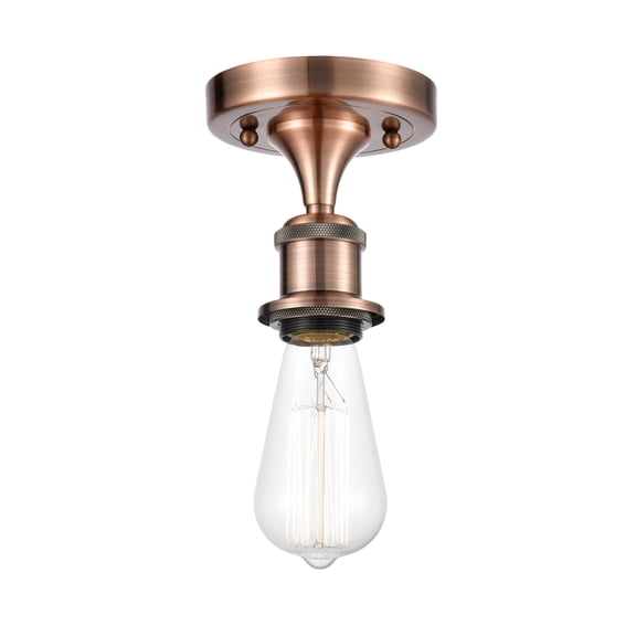 Innovations Lighting 516-1C-AC Bare Bulb 5" Wide Semi-Flush Ceiling Fixture - Copper