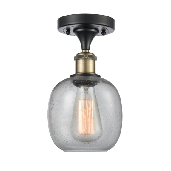 Innovations Lighting 516-1C-BAB-G104 Belfast 6" Wide Semi-Flush Ceiling Fixture - Black