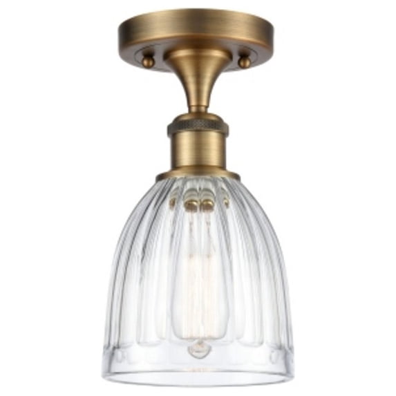 Innovations Lighting 516-1C-BB-G442 Brookfield 6" Wide Semi-Flush Ceiling Fixture - Brass
