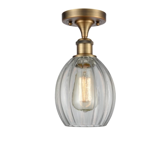 Innovations Lighting 516-1C-BB-G82 Eaton 6" Wide Semi-Flush Ceiling Fixture - Brass