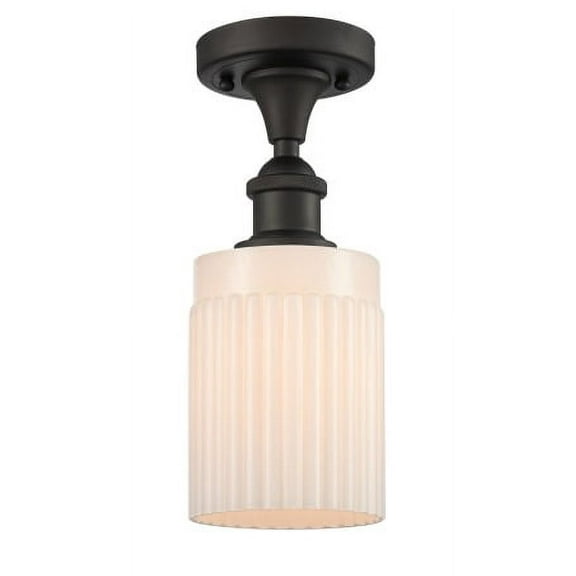 Innovations Lighting 516-1C-OB-G341 Hadley 5" Wide Semi-Flush Ceiling Fixture - MultiColor