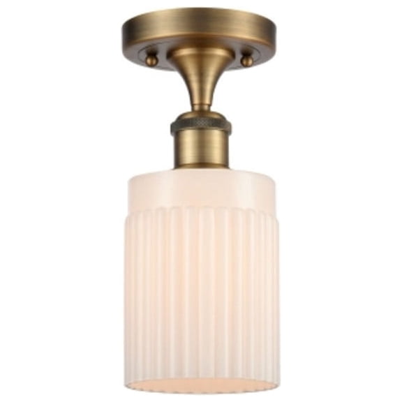 Innovations Lighting 516-1C-BB-G341 Hadley 5" Wide Semi-Flush Ceiling Fixture - White