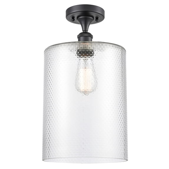 Innovations Lighting 516-1C-BK-G112-L Large Cobbleskill 9" Wide Semi-Flush Ceiling Fixture