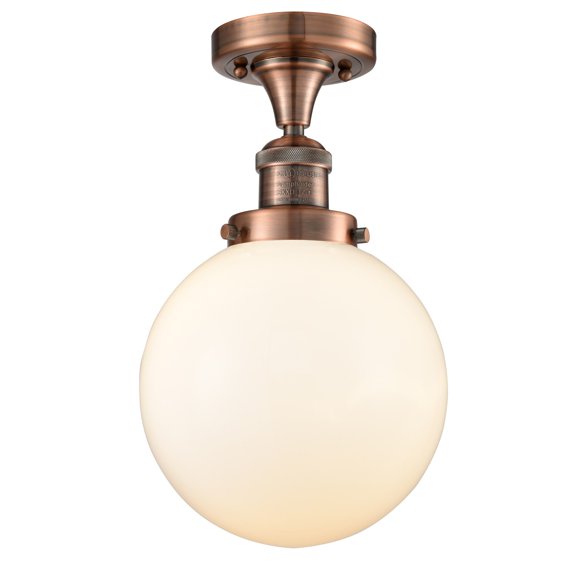 Innovations Lighting 517-1CH-AC-G201-8 Beacon 1 Light 8" Wide Semi-Flush Ceiling Fixture -