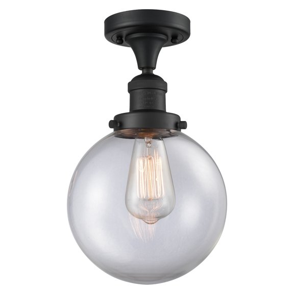 Innovations Lighting 517-1CH-BK-G202-8 Beacon 1 Light 8" Wide Semi-Flush Ceiling Fixture -
