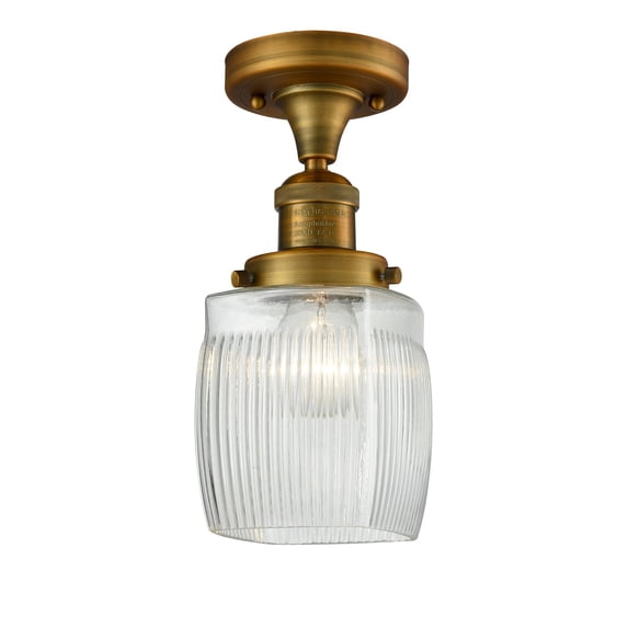 Innovations Lighting 517-1Ch Colton Colton 6" Wide Semi-Flush Ceiling Fixture - Brass