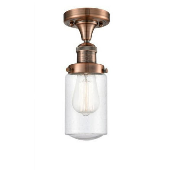 Innovations Lighting 517-1Ch Dover Dover 5" Wide Semi-Flush Ceiling Fixture - Copper