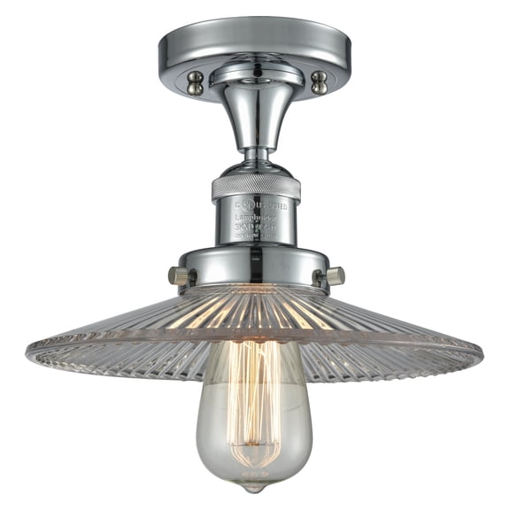 Innovations Lighting 517-1Ch Halophane Halophane 1 Light 9" Wide Semi-Flush Ceiling