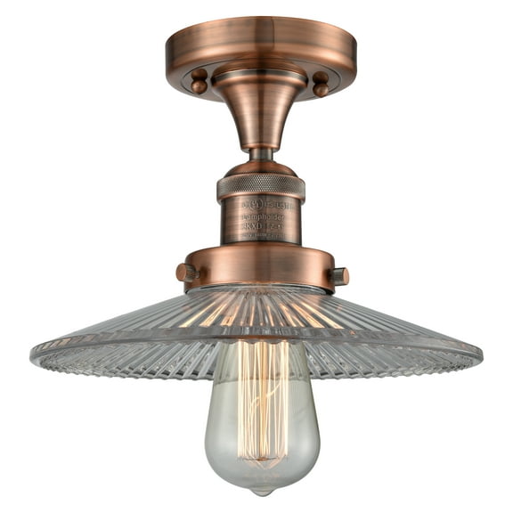 Innovations Lighting 517-1CH-AC-G2 Halophane 1 Light 9" Wide Semi-Flush Ceiling Fixture -
