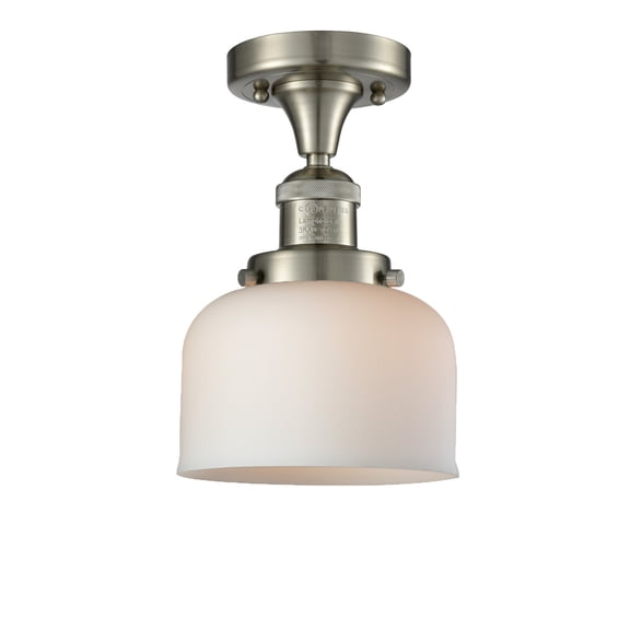 517-1CH-SN-G71-Innovations Lighting-Large Bell - One Light Semi-Flush Mount  Satin Brushed Nickel