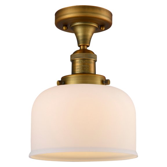 Innovations Lighting 517-1CH-BB-G71 Large Bell 8" Wide Semi-Flush Ceiling Fixture - White