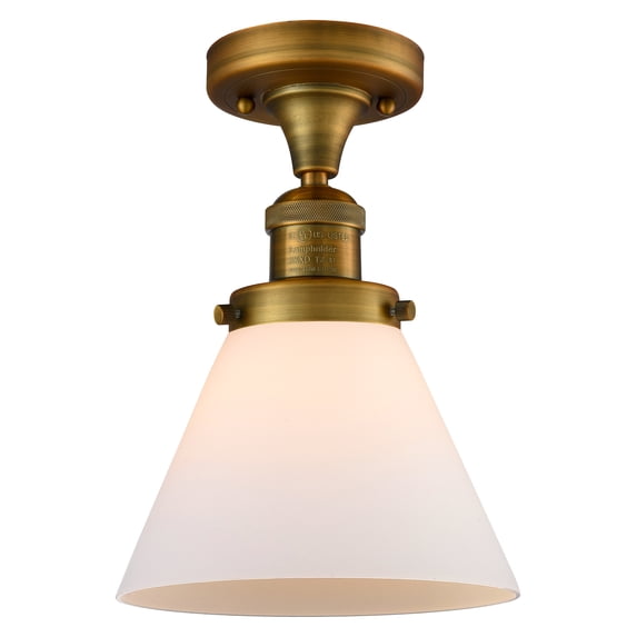Innovations Lighting 517-1Ch Large Cone Large Cone 8" Wide Semi-Flush Ceiling Fixture -