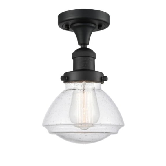 Innovations Lighting 517-1CH-BK-G324 Olean 7" Wide Semi-Flush Ceiling Fixture - Black