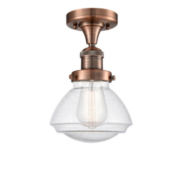 Innovations Lighting 517-1CH-AC-G324 Olean 7" Wide Semi-Flush Ceiling Fixture - Copper