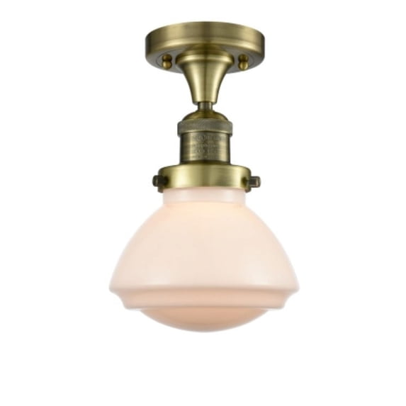 Innovations Lighting 517-1Ch Olean Olean 7" Wide Semi-Flush Ceiling Fixture - White