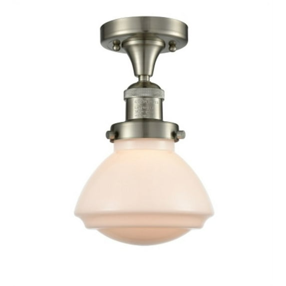 Innovations Lighting 517-1Ch Olean Olean 7" Wide Semi-Flush Ceiling Fixture - White
