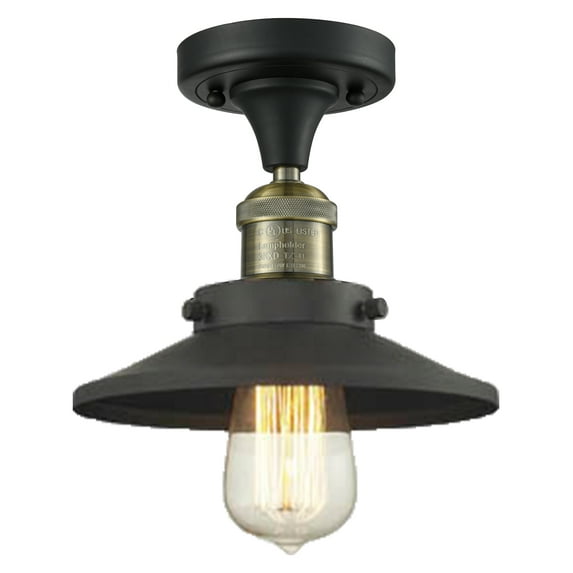 Innovations Lighting 517-1Ch Railroad Railroad 7" Wide Semi-Flush Ceiling Fixture - Black