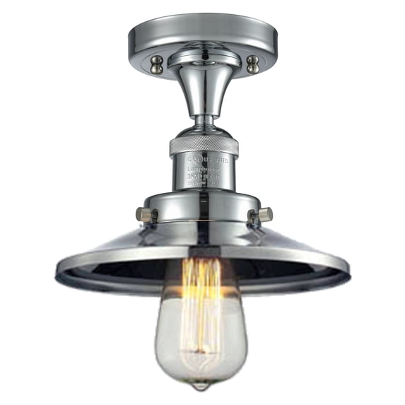 Innovations Lighting 517-1CH-PC-M7 Railroad 7" Wide Semi-Flush Ceiling Fixture - Chrome