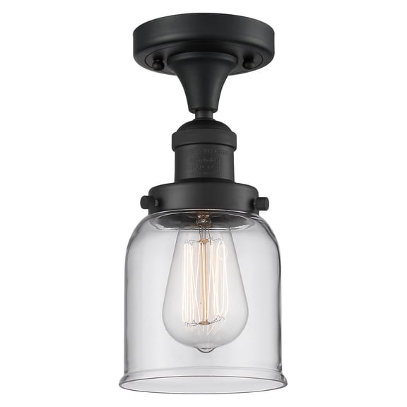 Innovations Lighting 517-1CH-BK-G52 Small Bell 1 Light 5" Wide Semi-Flush Ceiling Fixture