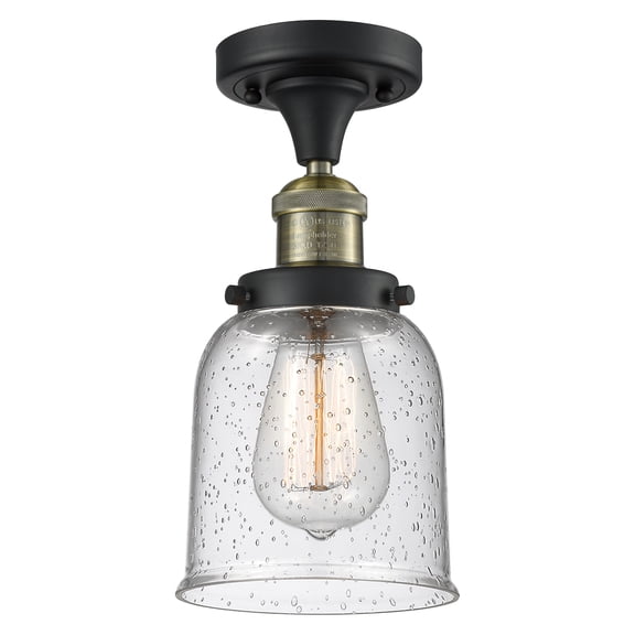 Innovations Lighting 517-1CH-BAB-G54 Small Bell 1 Light 5" Wide Semi-Flush Ceiling Fixture