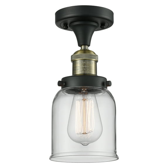 Innovations Lighting 517-1CH-BAB-G52 Small Bell 1 Light 5" Wide Semi-Flush Ceiling Fixture