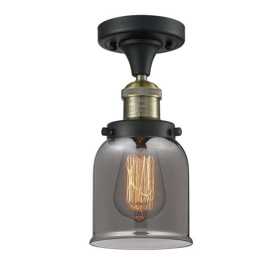 Innovations Lighting 517-1CH-BAB-G53 Small Bell 1 Light 5" Wide Semi-Flush Ceiling Fixture