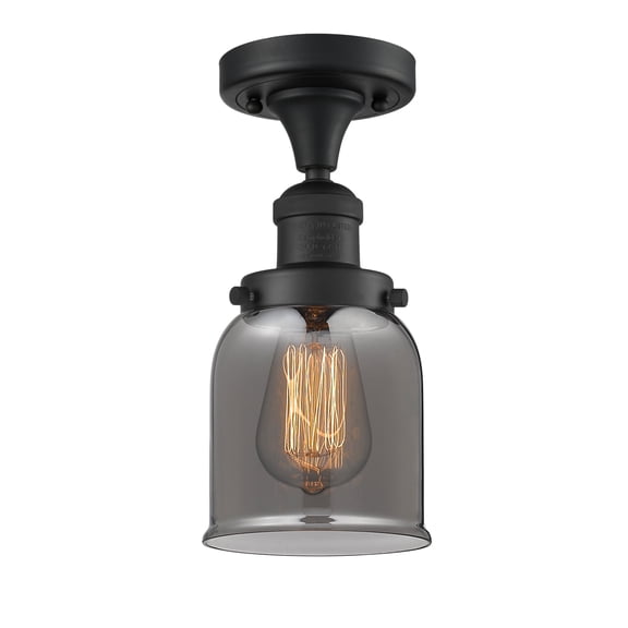 Innovations Lighting 517-1CH-BK-G53 Small Bell 1 Light 5" Wide Semi-Flush Ceiling Fixture