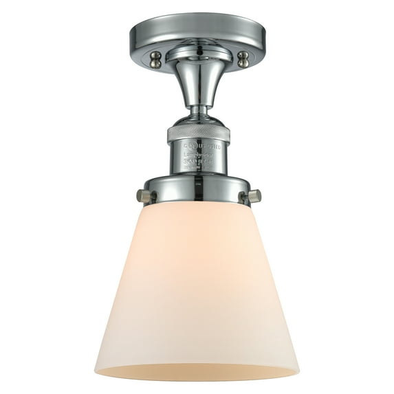 Innovations Lighting 517-1CH-PC-G61 Small Cone 7" Wide Semi-Flush Ceiling Fixture - White