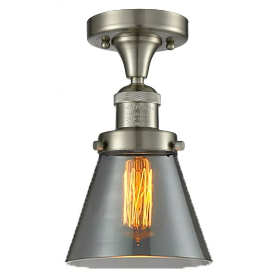 Innovations Lighting 517-1CH-SN-G63 Small Cone 7" Wide Semi-Flush Ceiling Fixture - Nickel