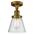 thumbnail image 1 of Innovations Lighting 517-1CH-BB-G64 Small Cone 7" Wide Semi-Flush Ceiling Fixture - Brass, 1 of 2