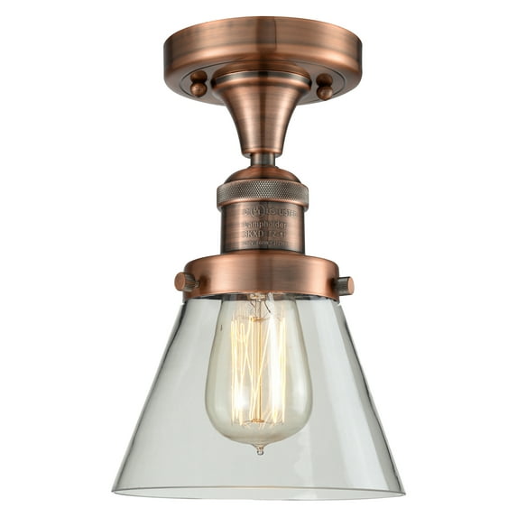 Innovations Lighting 517-1Ch Small Cone Small Cone 7" Wide Semi-Flush Ceiling Fixture -
