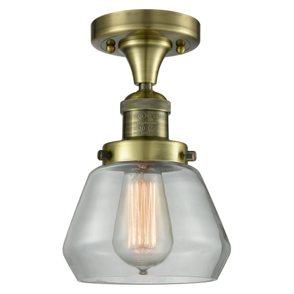 Innovations Lighting 517 Fulton Fulton 7" Wide Semi-Flush Ceiling Fixture - Brass