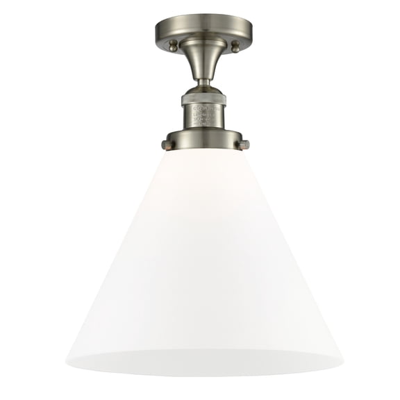 Innovations Lighting 517-1CH-SN-G41-L X-Large Cone 12" Wide Semi-Flush Ceiling Fixture -