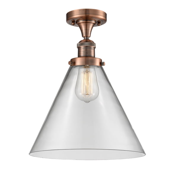 Innovations Lighting 517-1CH-AC-G42-L X-Large Cone 12" Wide Semi-Flush Ceiling Fixture -