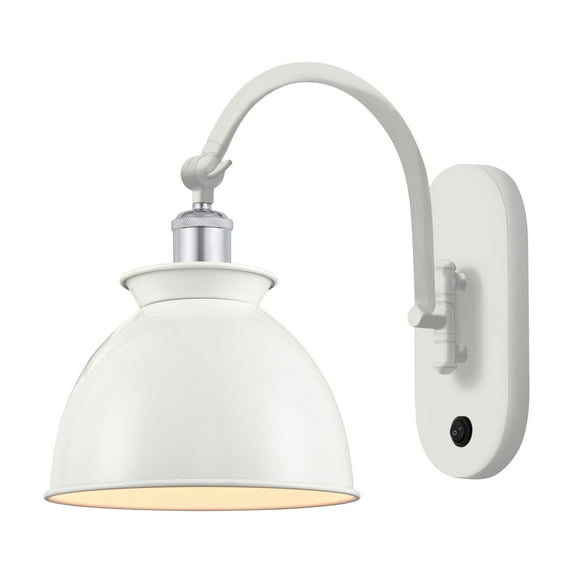 Innovations Lighting 518-1W-12-8 Adirondack Sconce Adirondack 12" Tall Wall Sconce - White