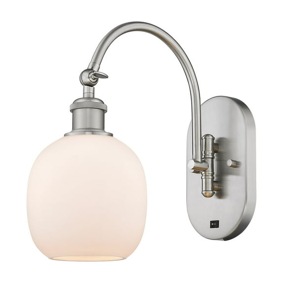 Innovations Lighting 518-1W-13-6 Belfast Sconce Belfast 13" Tall Wall Sconce - White