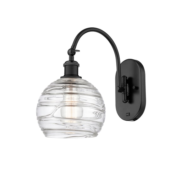 Innovations Lighting 518-1W-BK-G1213-8 Athens 14" Tall Wall Sconce - Matte Black / Clear