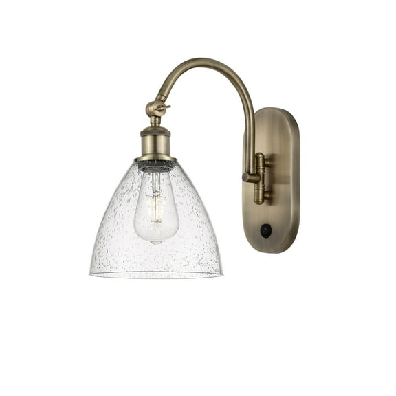 Innovations Lighting 518-1W-14-8 Bristol Sconce Bristol Glass 14" Tall Wall Sconce - Brass