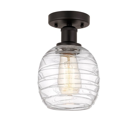 Innovations Lighting 616-1F-11-6 Belfast Semi-Flush Belfast 6" Wide Semi-Flush Globe
