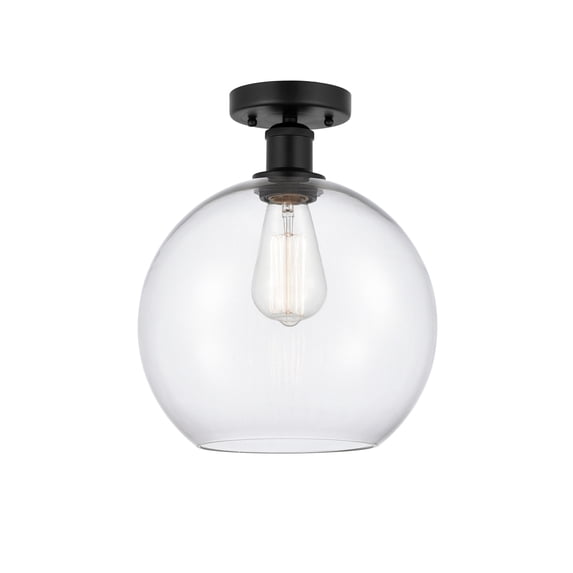Innovations Lighting 616-1F-BK-G122-10 Athens 10" Wide Semi-Flush Globe Ceiling Fixture -