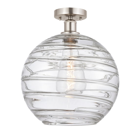 Innovations Lighting 616-1F-SN-G1213-12 Athens 12" Wide Semi-Flush Globe Ceiling Fixture -