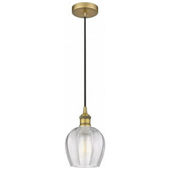 Innovations Lighting 616-1P-10-6 Norfolk Pendant Norfolk 6" Wide Mini Pendant - Brass