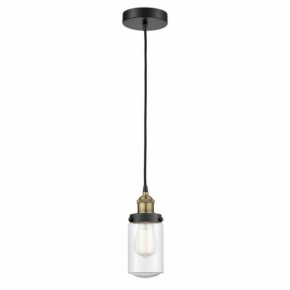 Innovations Lighting Dover - 1 Light 5" Cord Hung Mini Pendant Black Antique Brass/Seedy