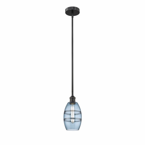 616-1S-BK-G557-6BL Innovations Lighting Vaz - 1 Light Stem Hung Mini Pendant In Industrial Style-7.63 Inches Tall and 5.88 Inches Wide-Matte Black