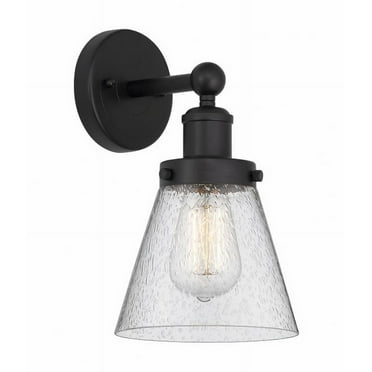 616-1W-BK-G64-Innovations Lighting-Cone - 1 Light Wall Sconce In Industrial Style-10 Inches Tall and 6.5 Inches Wide-Matte Black Finish-Mercury Glass
