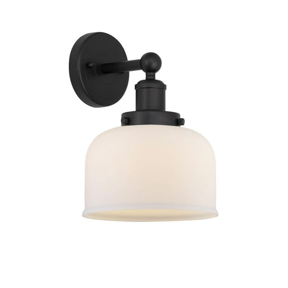 616-1W-BK-G71 Innovations Lighting Bell - 1 Light Wall Sconce In Industrial Style-10 Inches Tall and 6.5 Inches Wide-Matte Black Finish-Matte White